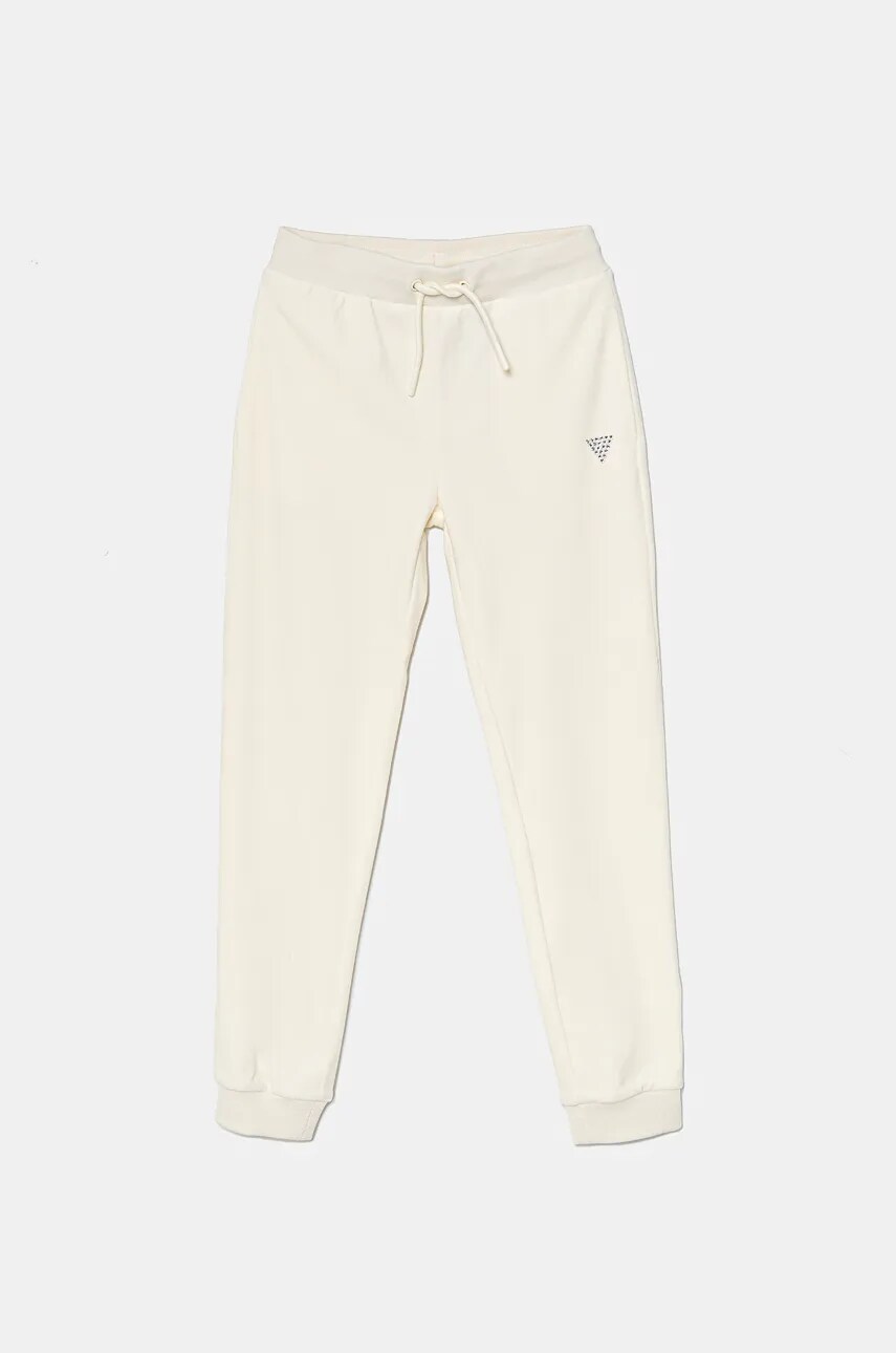 Levně Dětské tepláky Guess béžová barva, hladké, J4YQ20 KBXI2