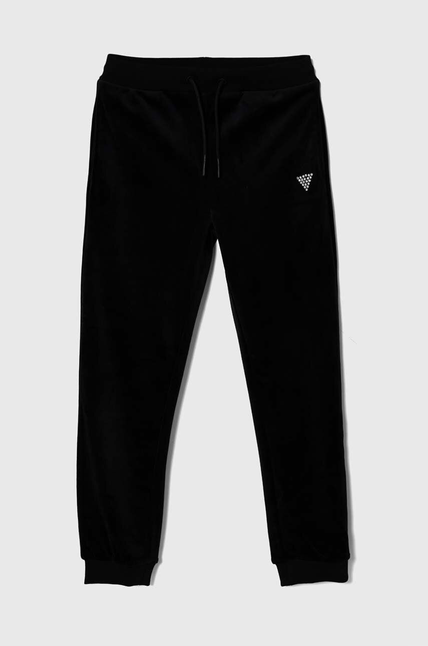 Levně Dětské tepláky Guess černá barva, hladké, J4YQ20 KBXI2