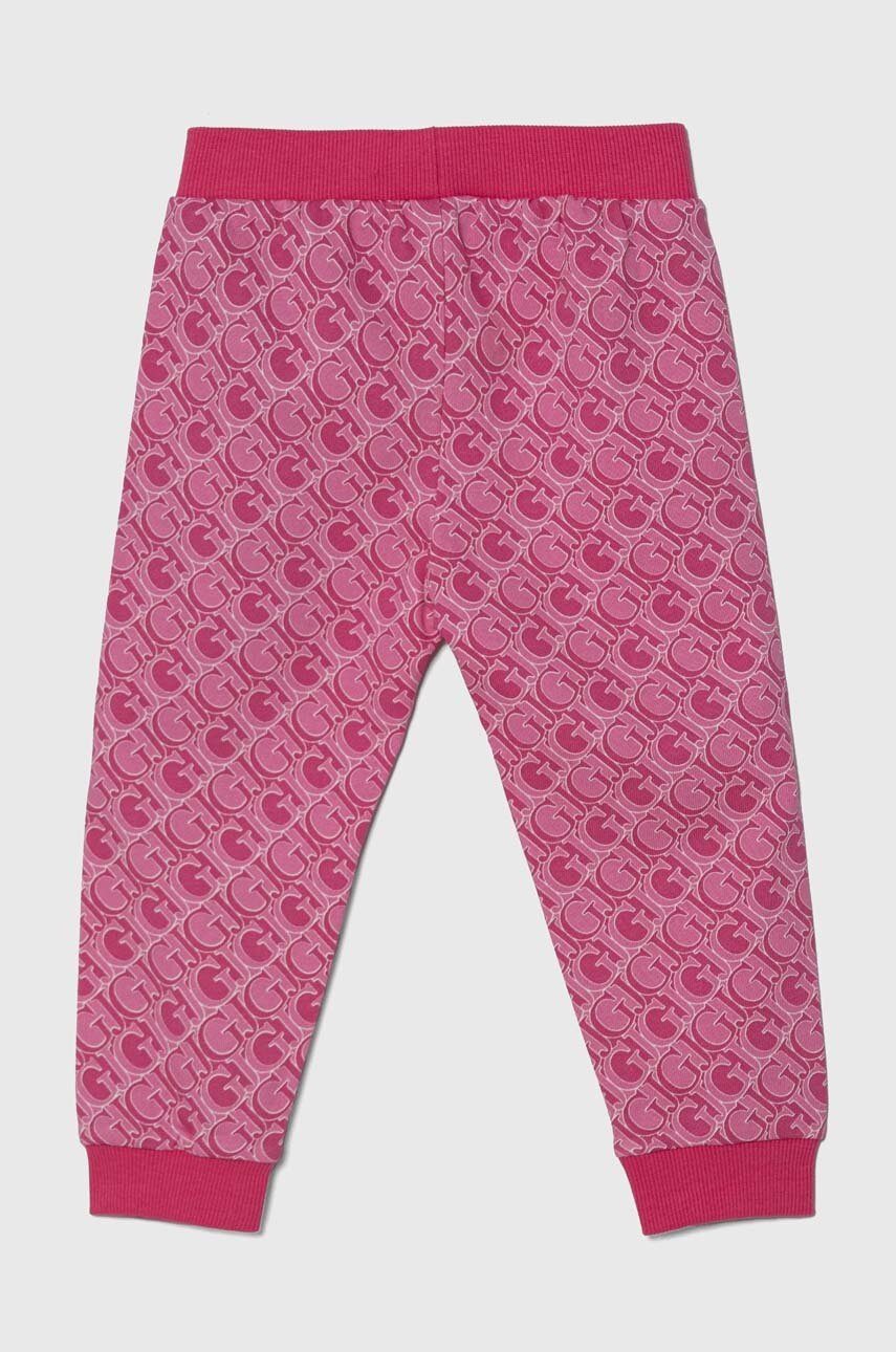 Дитячі бавовняні штани Guess колір рожевий візерунок K4YQ11 KA6R4 Дитячі бавовняні штани Guess колір рожевий візерунок K4YQ11 KA6R4