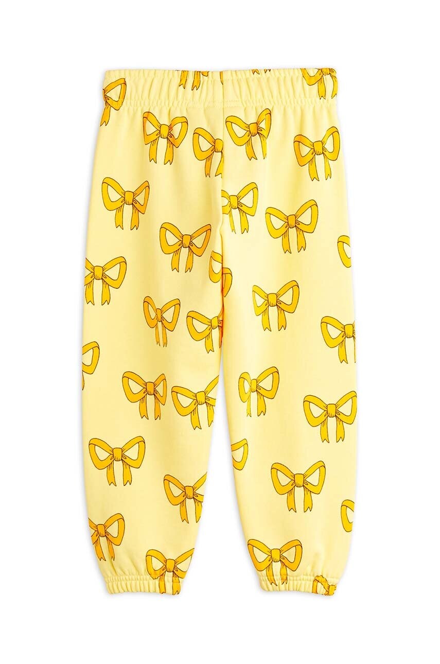 Mini Rodini gyerek pamut melegítőnadrág Bow sárga, mintás, 2473013323 termék 2. képe