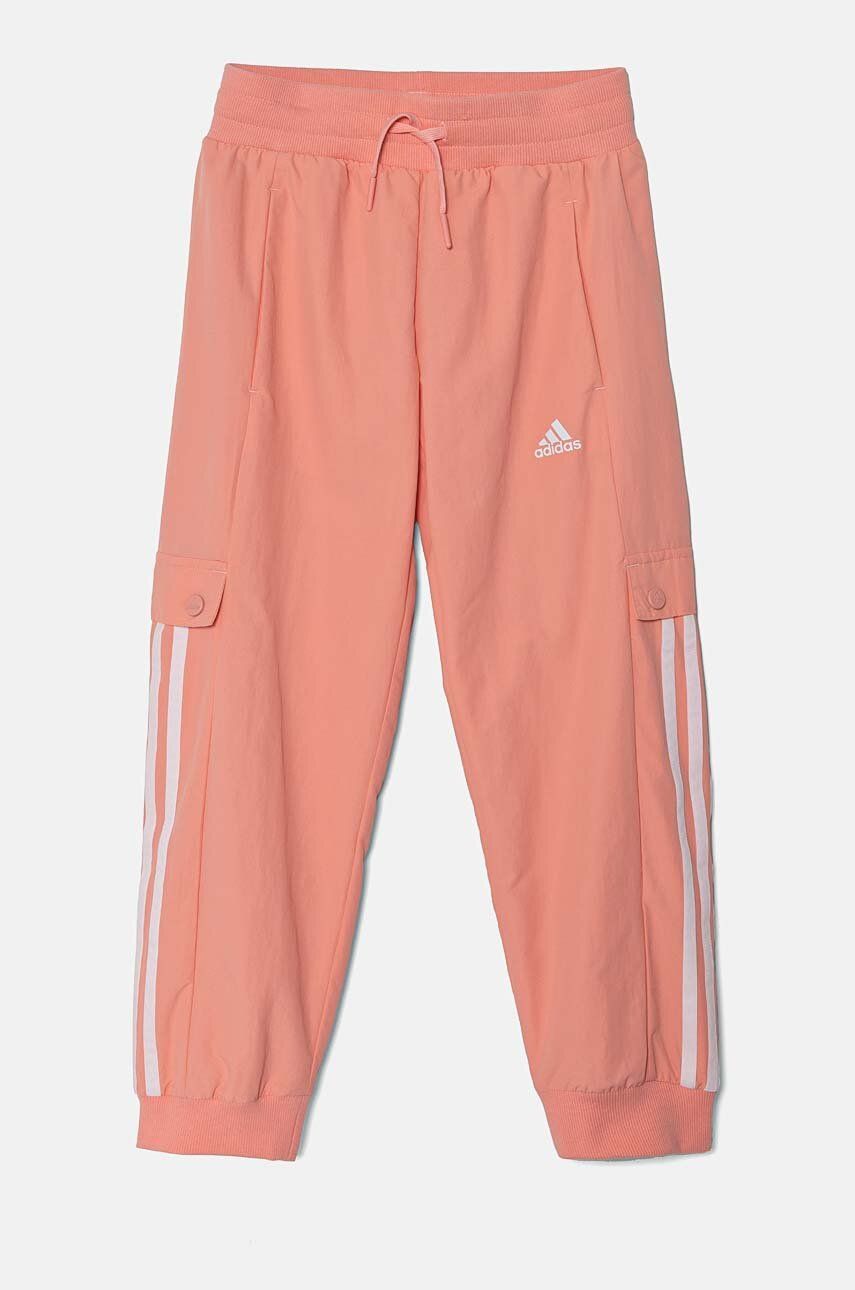 adidas pantaloni de trening pentru copii JGAM PANT culoarea roz, cu imprimeu, IV7047