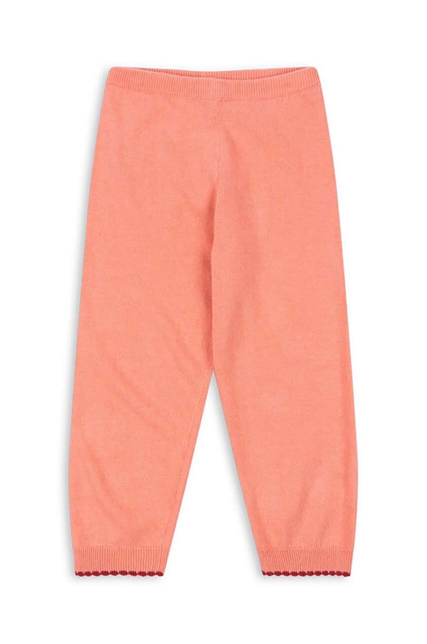 Дитячі спортивні штани Konges Sløjd ALEXA KNIT PANTS колір рожевий однотонні KS101391