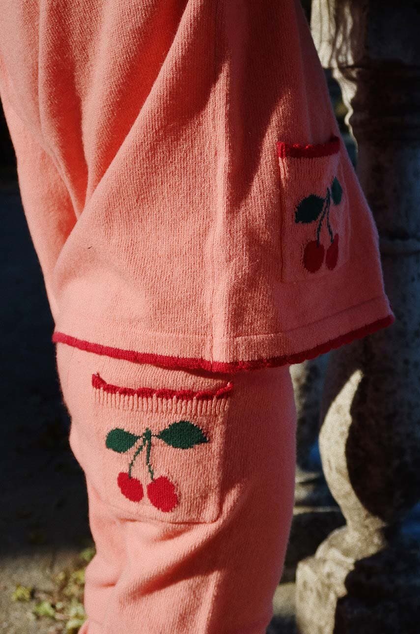 Konges Sløjd pantaloni de trening pentru copii ALEXA KNIT PANTS culoarea roz, neted, KS101391 Konges Sløjd pantaloni de trening pentru copii ALEXA KNIT PANTS culoarea roz, neted, KS101391