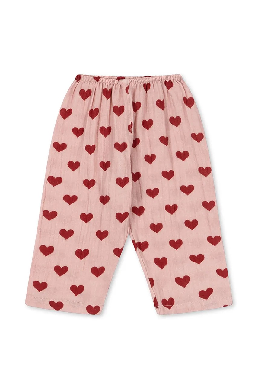 Детские хлопковые брюки Konges Sløjd COCO PANTS GOTS цвет розовый с узором KS101463 Детские хлопковые брюки Konges Sløjd COCO PANTS GOTS цвет розовый с узором KS101463