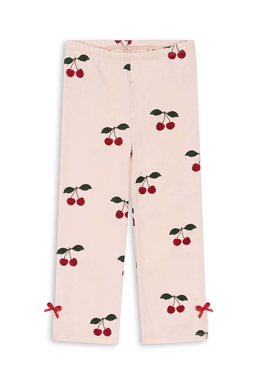 

Детски панталон Konges Sløjd DREY SLIT PANTS GOTS в бежово с десен KS101489, Бежов
