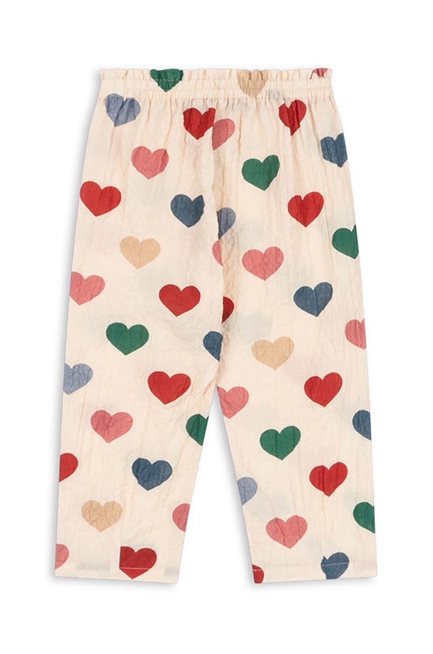 Детские спортивные штаны Konges Sløjd ELIN PANTS GOTS цвет бежевый с узором KS101497