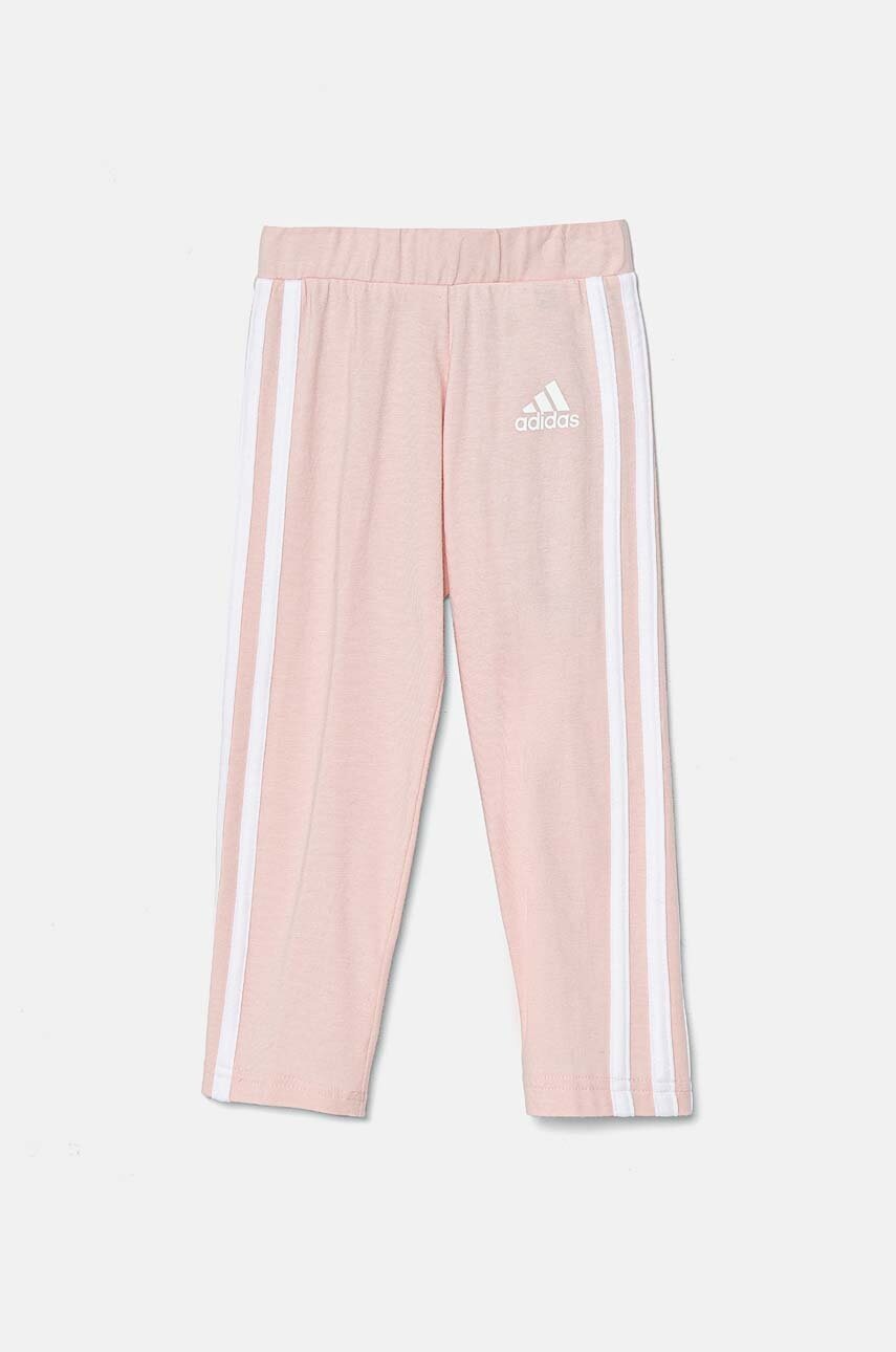 Дитячі спортивні штани adidas LK 3S TIGHT колір рожевий з аплікацією IX7356