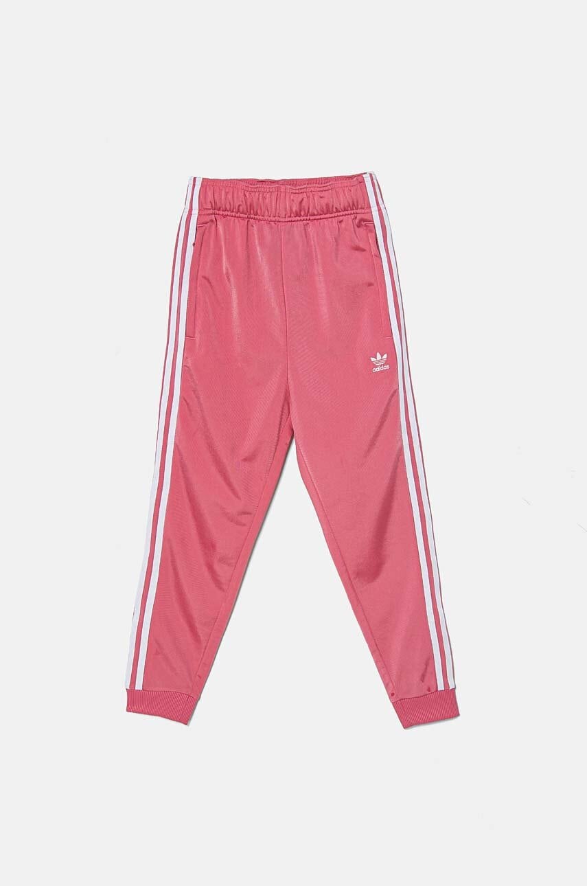 adidas Originals pantaloni de trening pentru copii SST TRACK PANTS culoarea roz, cu imprimeu, IY7462