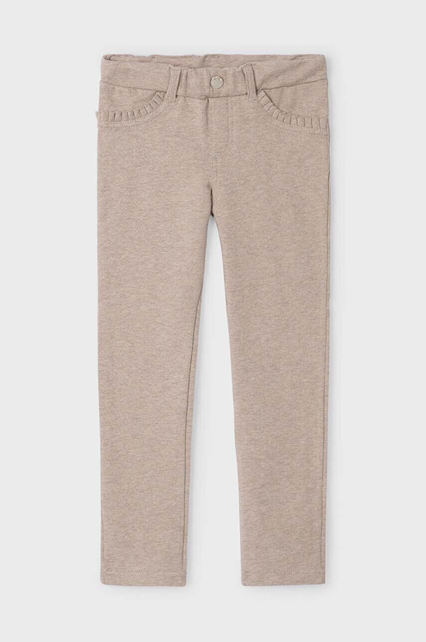 Mayoral pantaloni de bumbac pentru copii culoarea bej, neted, 511