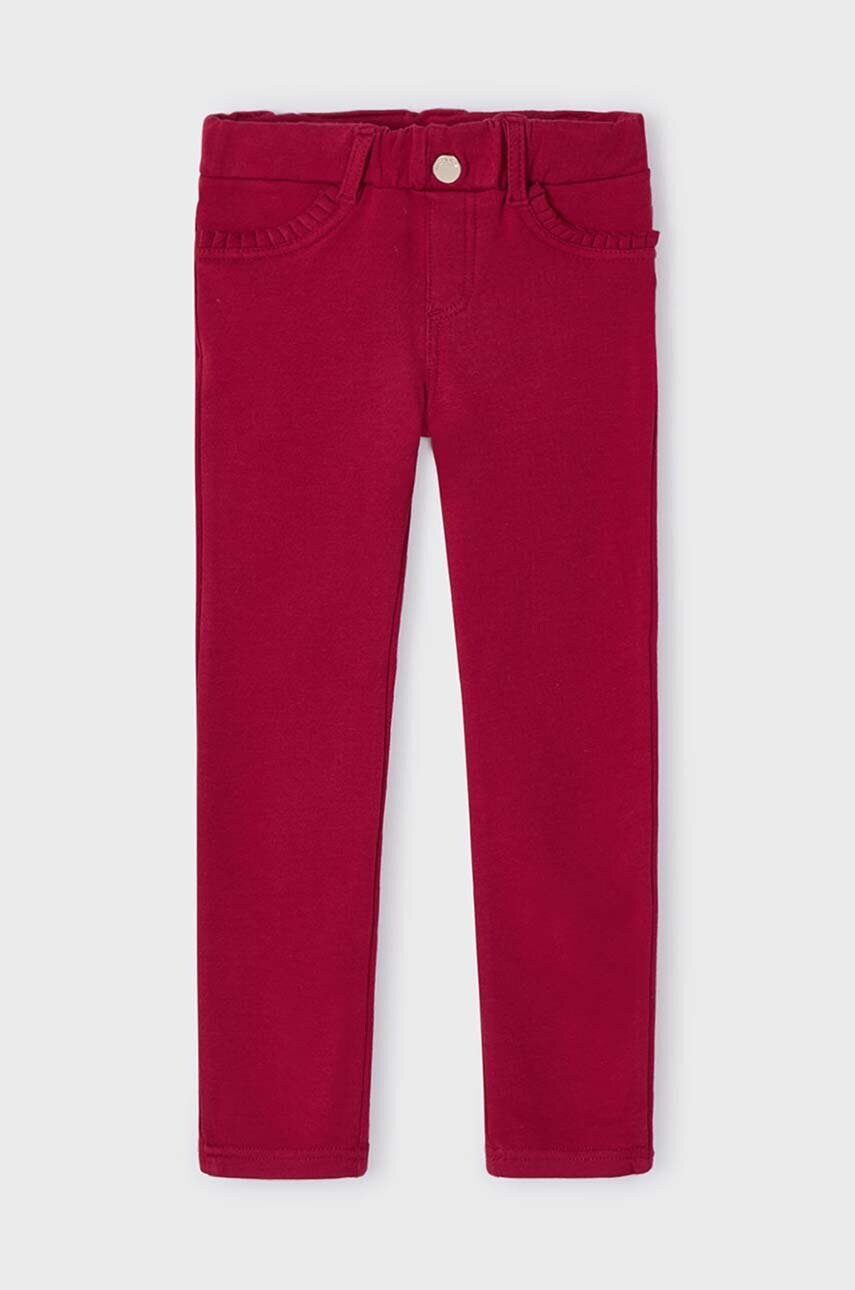 Mayoral pantaloni de bumbac pentru copii culoarea rosu, neted, 511