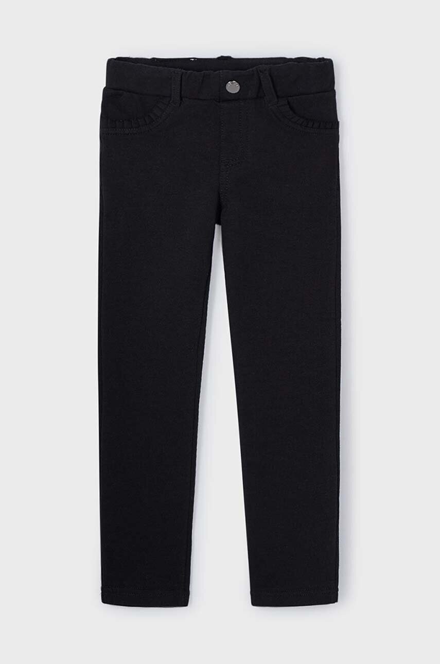 Mayoral pantaloni de bumbac pentru copii culoarea negru, neted, 511 Mayoral pantaloni de bumbac pentru copii culoarea negru, neted, 511