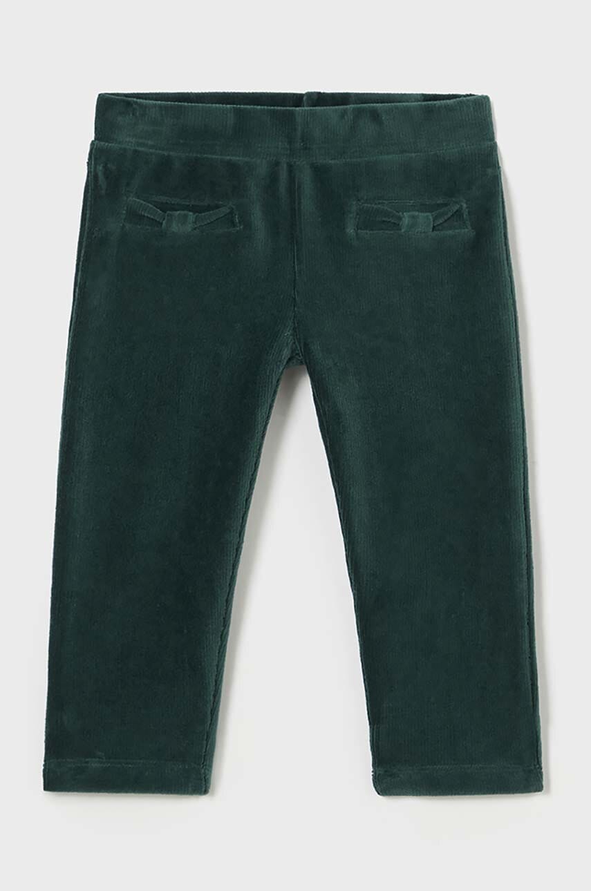 Mayoral pantaloni copii culoarea verde, neted, 514