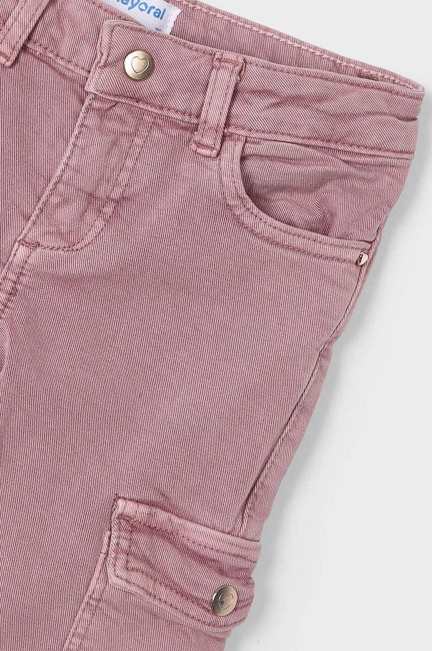 Дитячі штани Mayoral cargo z serży колір рожевий однотонні 4543 Дитячі штани Mayoral cargo z serży колір рожевий однотонні 4543