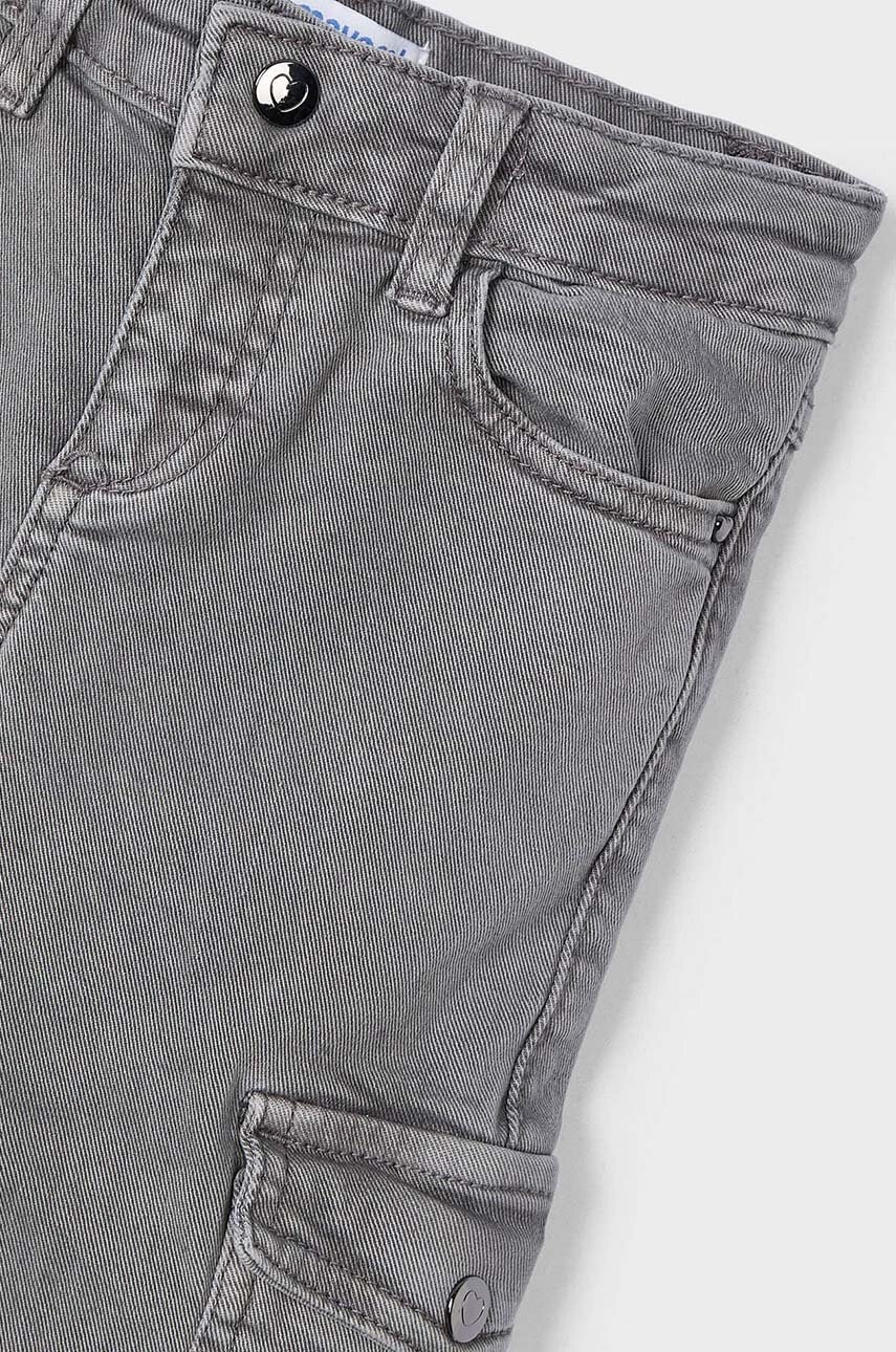 Дитячі штани Mayoral cargo z serży колір сірий однотонні 4543