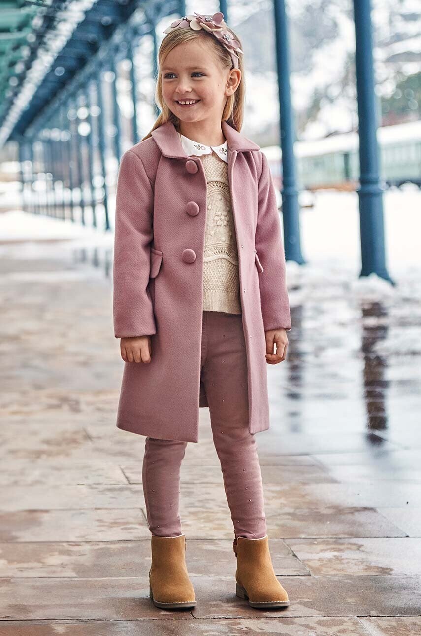 Mayoral pantaloni copii culoarea roz, cu imprimeu, 4546