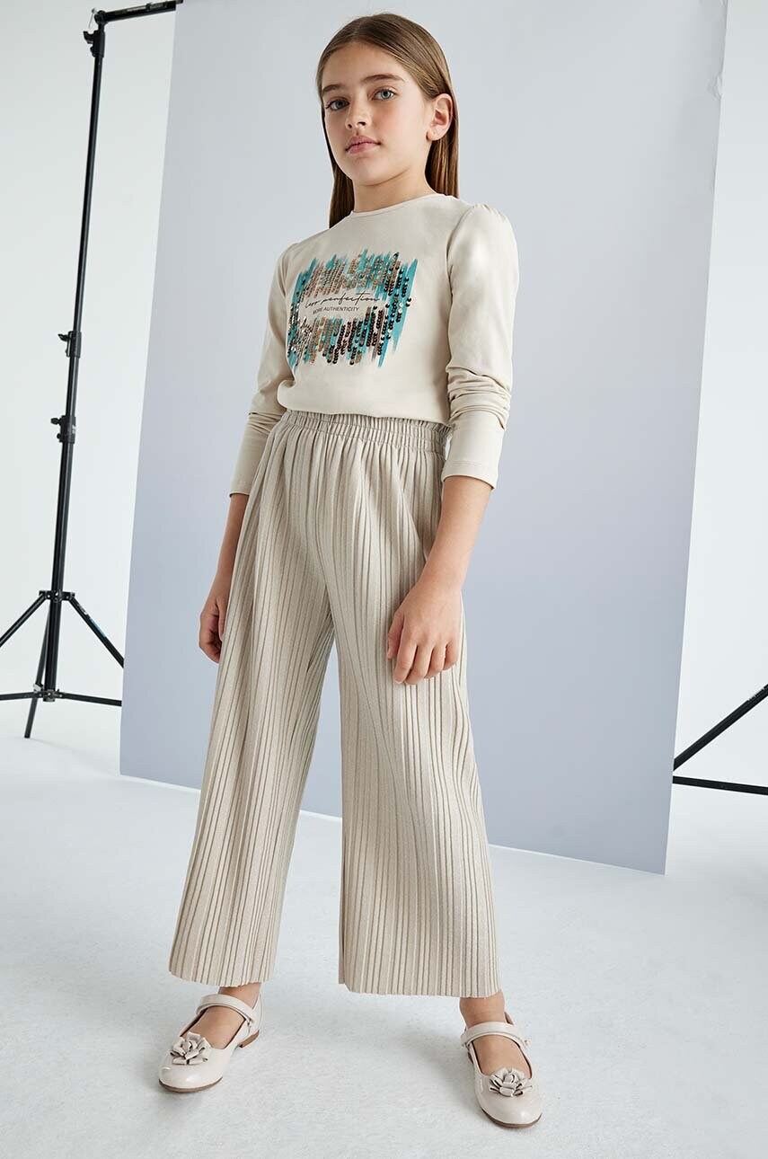 Mayoral pantaloni copii culoarea bej, neted, 7544