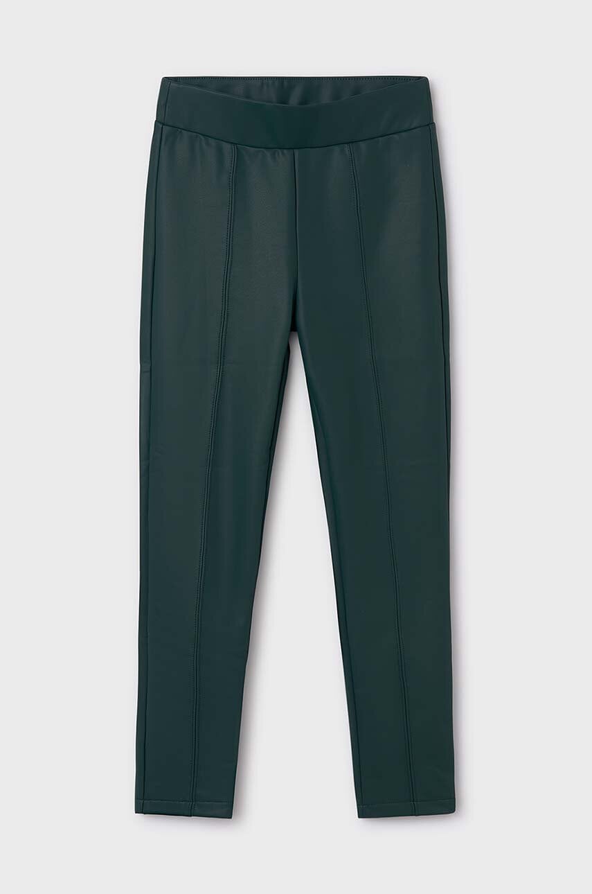 Mayoral pantaloni copii culoarea verde, neted, 7750