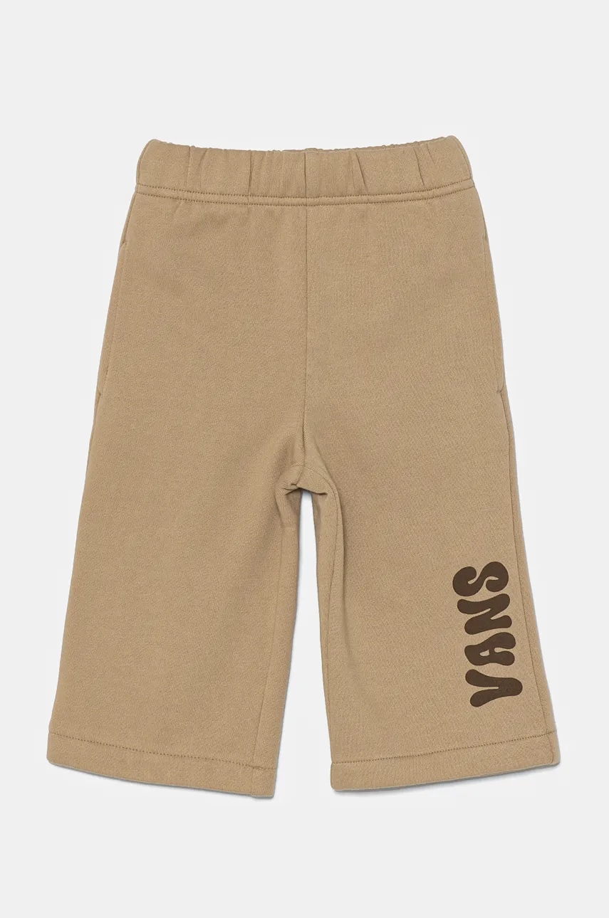 Vans pantaloni copii Happy Days Sweatpant culoarea bej, cu imprimeu, VN000K0C4MG1