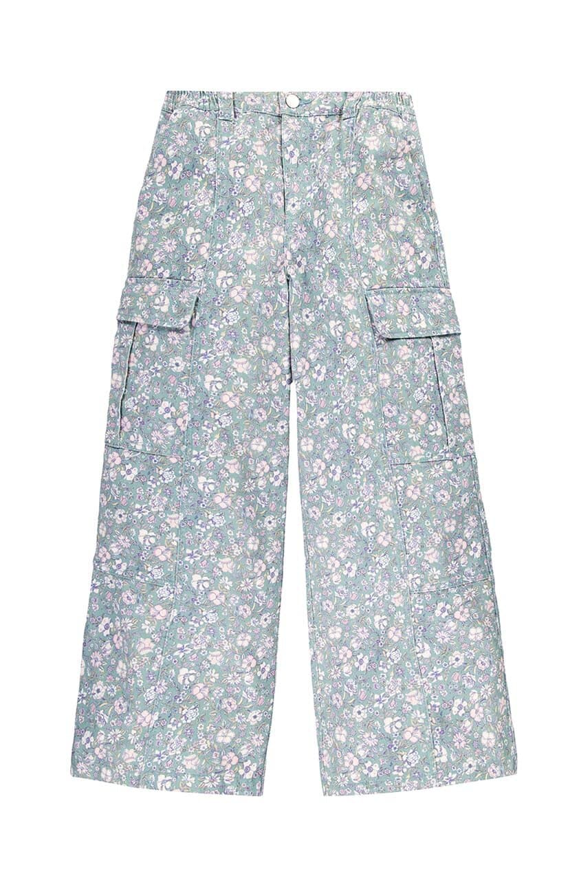 Levi\'s pantaloni de bumbac pentru copii TWILL \'94 BAGGY WIDE LEG culoarea turcoaz, modelator, 3EL019