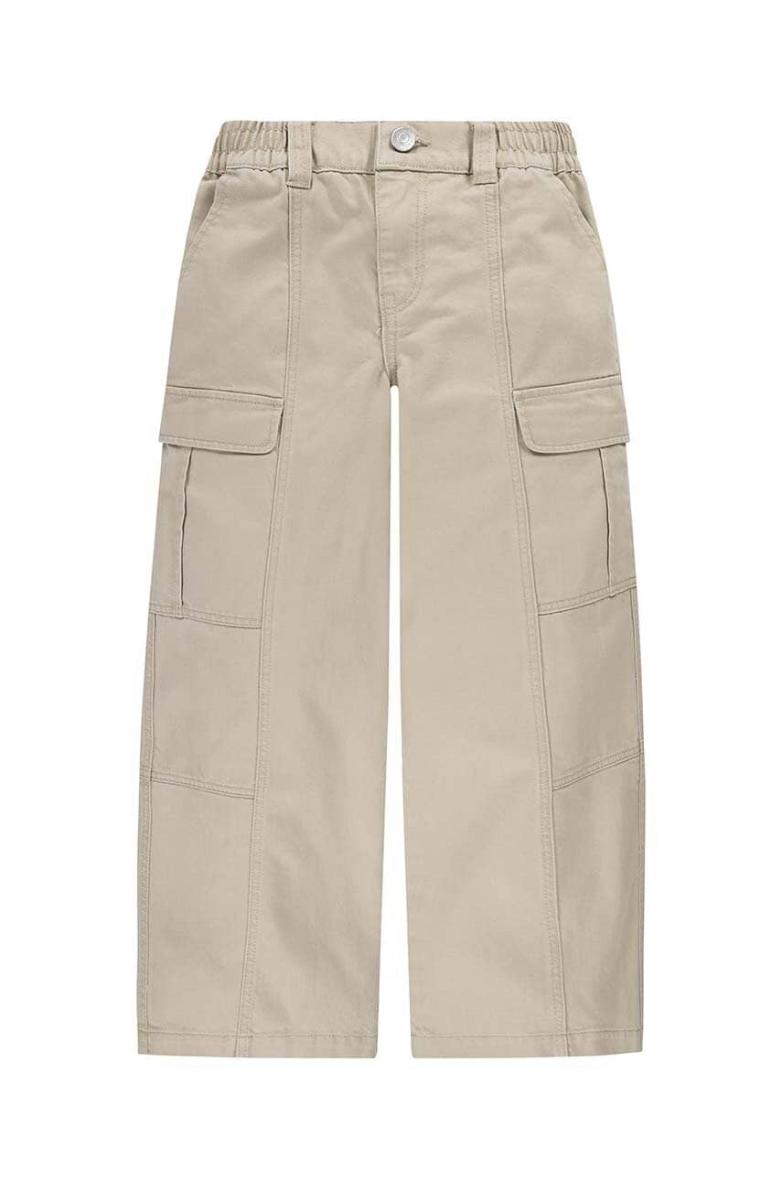 Levi\'s pantaloni de bumbac pentru copii TWILL \'94 BAGGY WIDE LEG culoarea bej, modelator, 3EL019