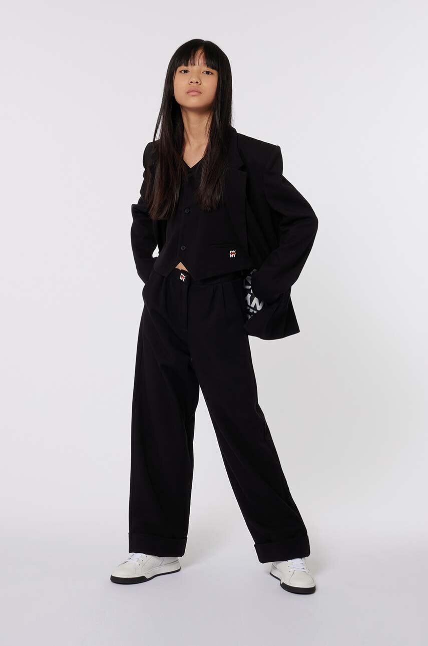 Dkny pantaloni copii culoarea negru, neted, D60230