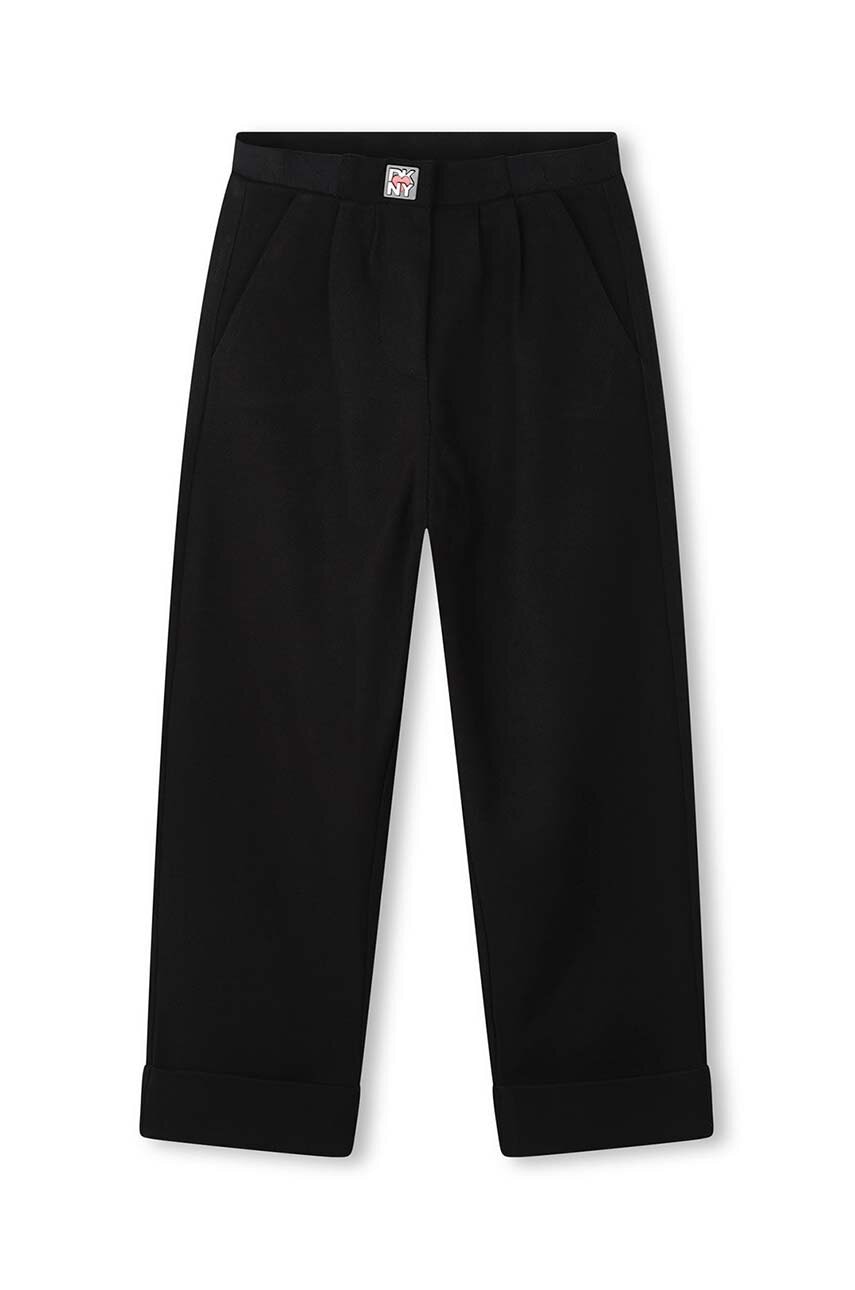 Дитячі штани Dkny колір чорний однотонні D60230