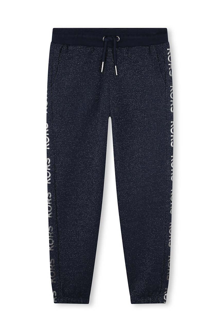 Michael Kors pantaloni de trening pentru copii culoarea albastru marin, cu imprimeu, R30177 Michael Kors pantaloni de trening pentru copii culoarea albastru marin, cu imprimeu, R30177