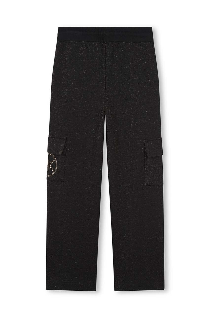 Michael Kors gyerek melegítőnadrág fekete, nyomott mintás, R30183 termék 2. képe