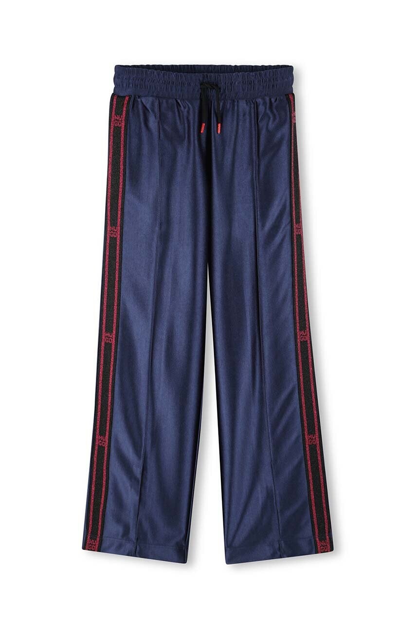 HUGO pantaloni de trening pentru copii culoarea albastru marin, cu imprimeu, G00221