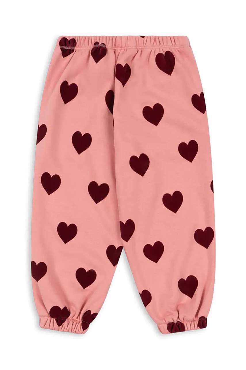 Детские спортивные штаны Konges Sløjd LOU SWEAT PANTS OCS цвет розовый с узором KS102020