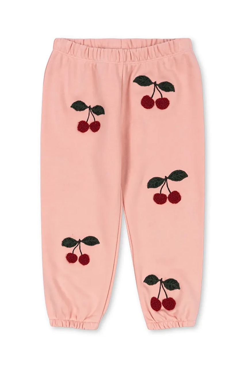 

Детски спортен панталон Konges Sløjd LOU TERRY SWEAT PANTS OCS в розово с десен KS102023, Розов