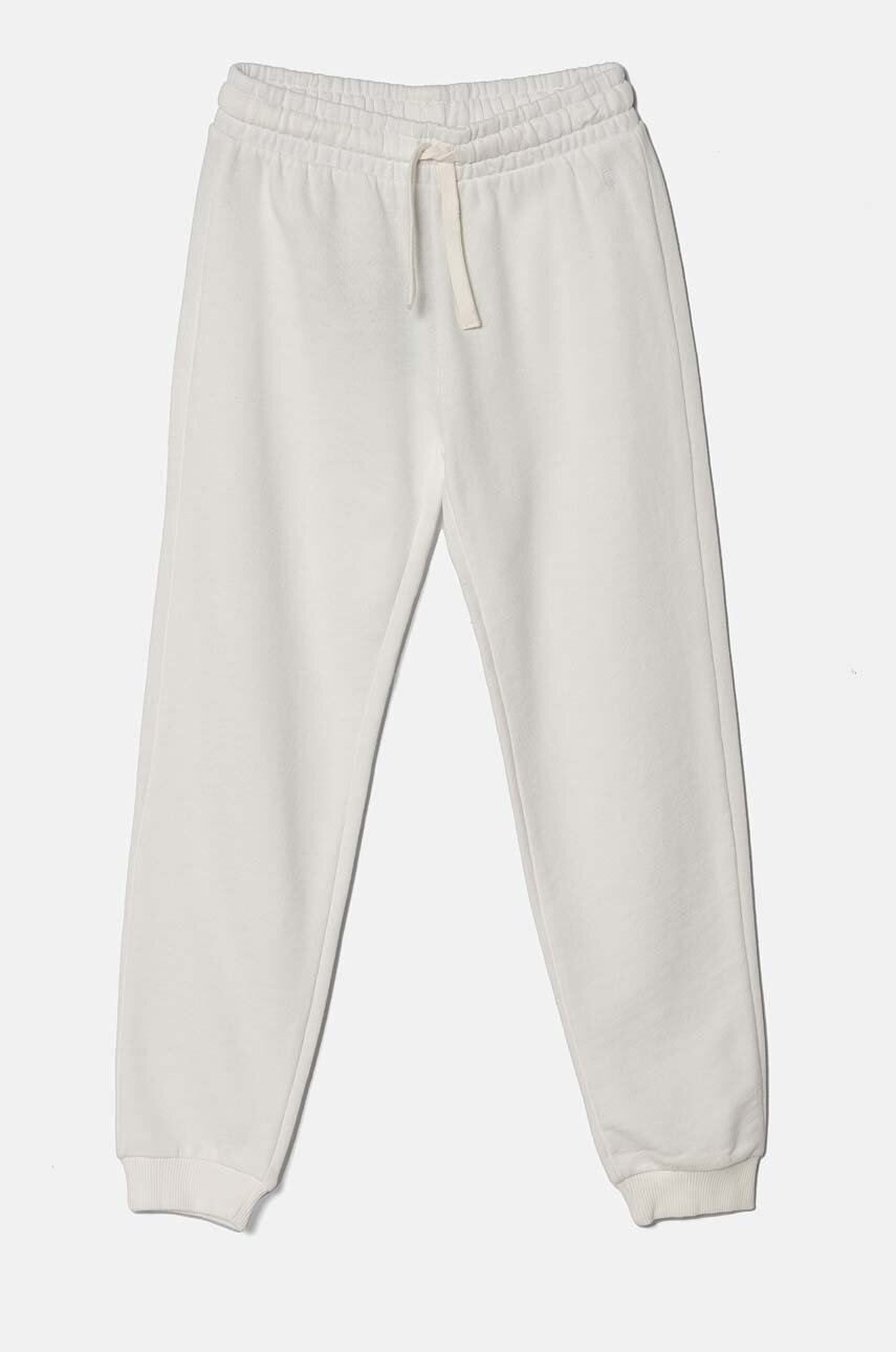 

Детски памучен спортен панталон United Colors of Benetton в бяло с изчистен дизайн 3J68CF02H, Бял