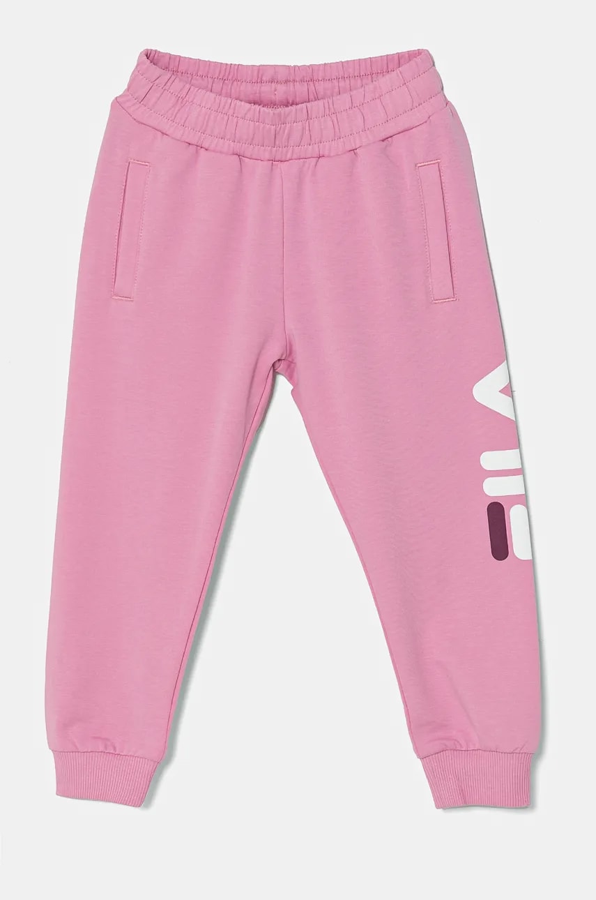 Fila pantaloni de trening pentru copii BALBOA culoarea roz, cu imprimeu, FAK0124