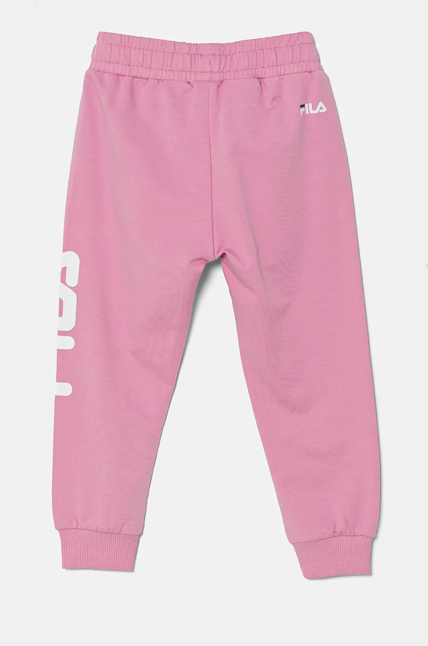 Дитячі спортивні штани Fila BALBOA колір рожевий з принтом FAK0124