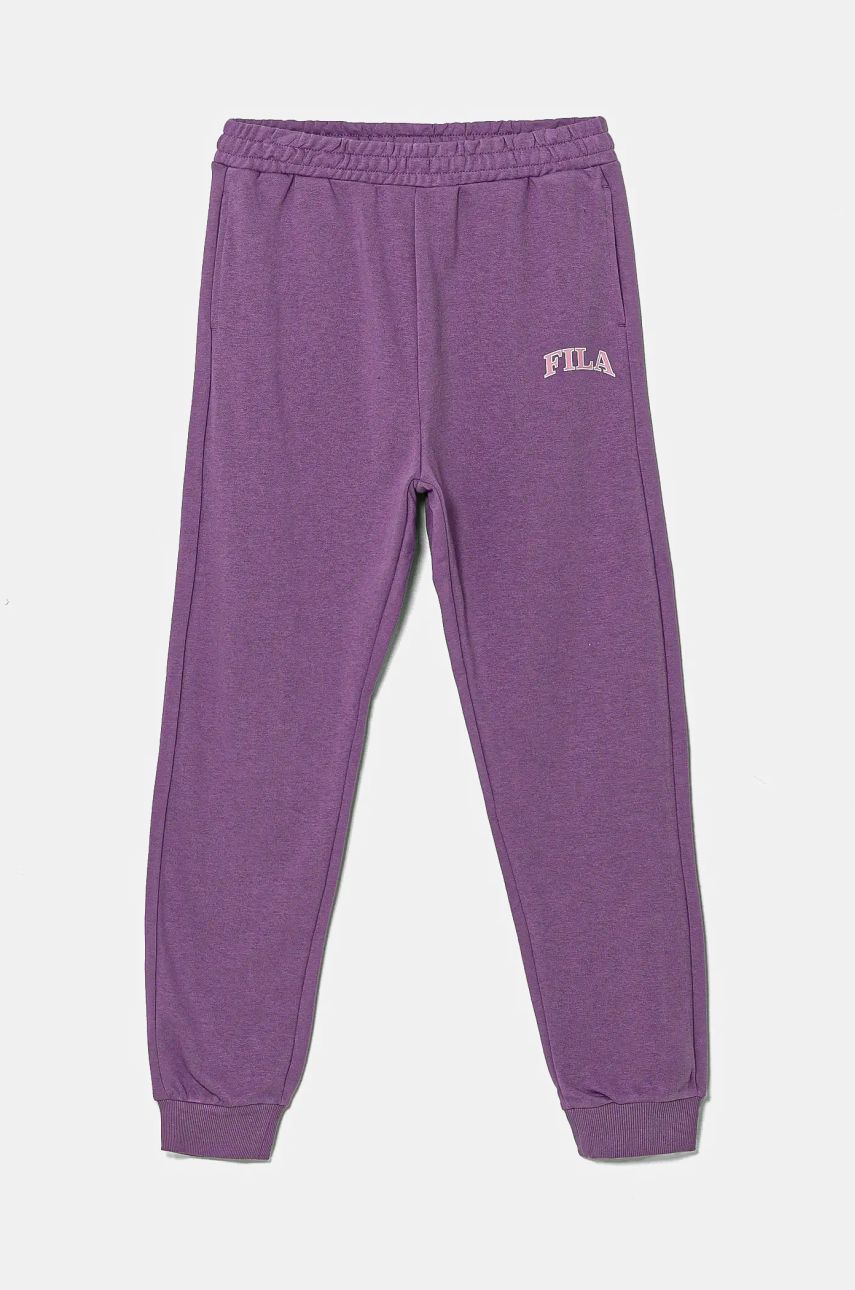 Fila pantaloni de trening pentru copii LONGEN culoarea violet, cu imprimeu, FAT0580