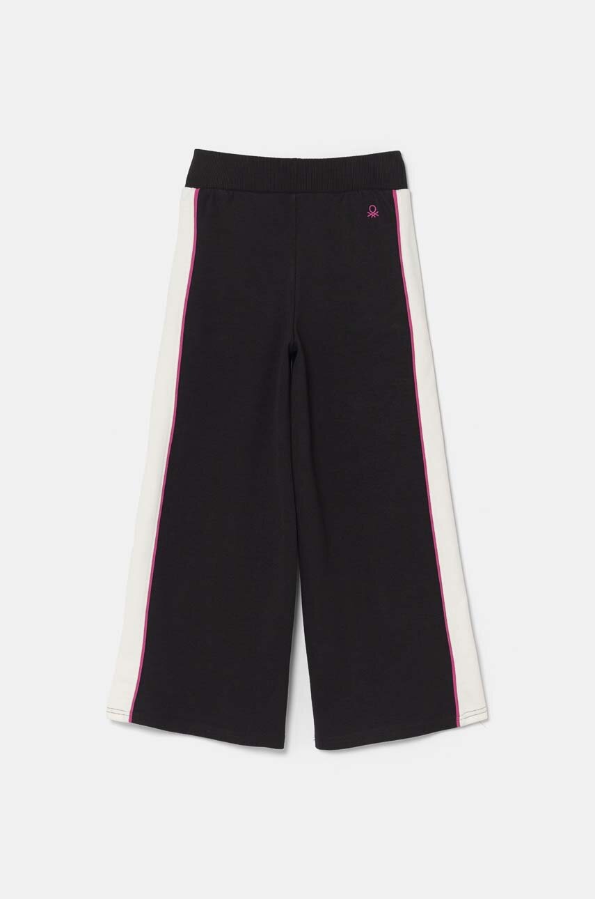 Детские спортивные штаны United Colors of Benetton цвет чёрный с узором 330SCF05B Детские спортивные штаны United Colors of Benetton цвет чёрный с узором 330SCF05B