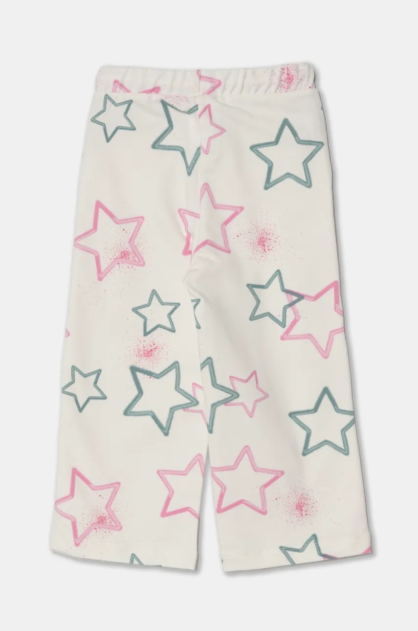 Детские спортивные штаны United Colors of Benetton цвет белый с узором 39T6GF040