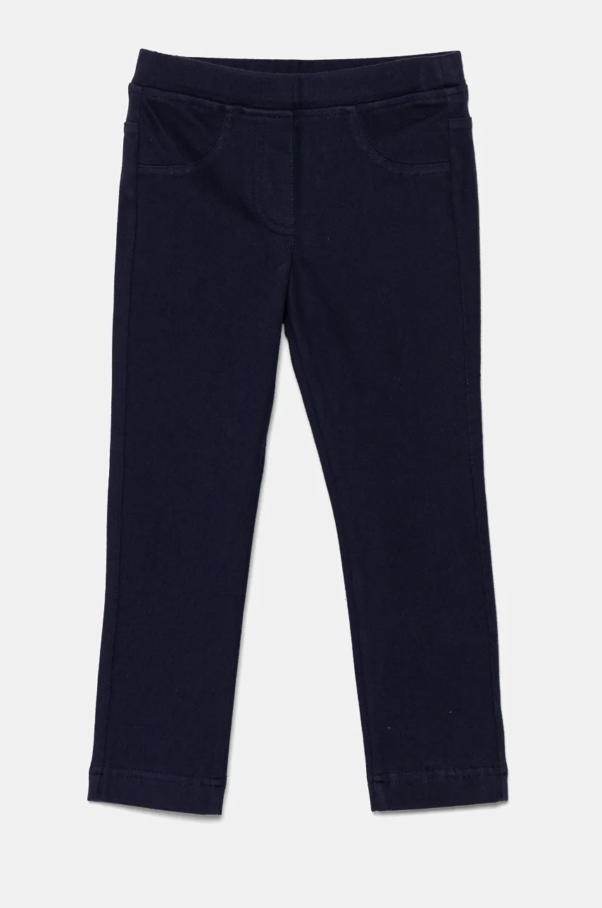 United Colors of Benetton leggins copii culoarea albastru marin, neted, 4NBBGE00X