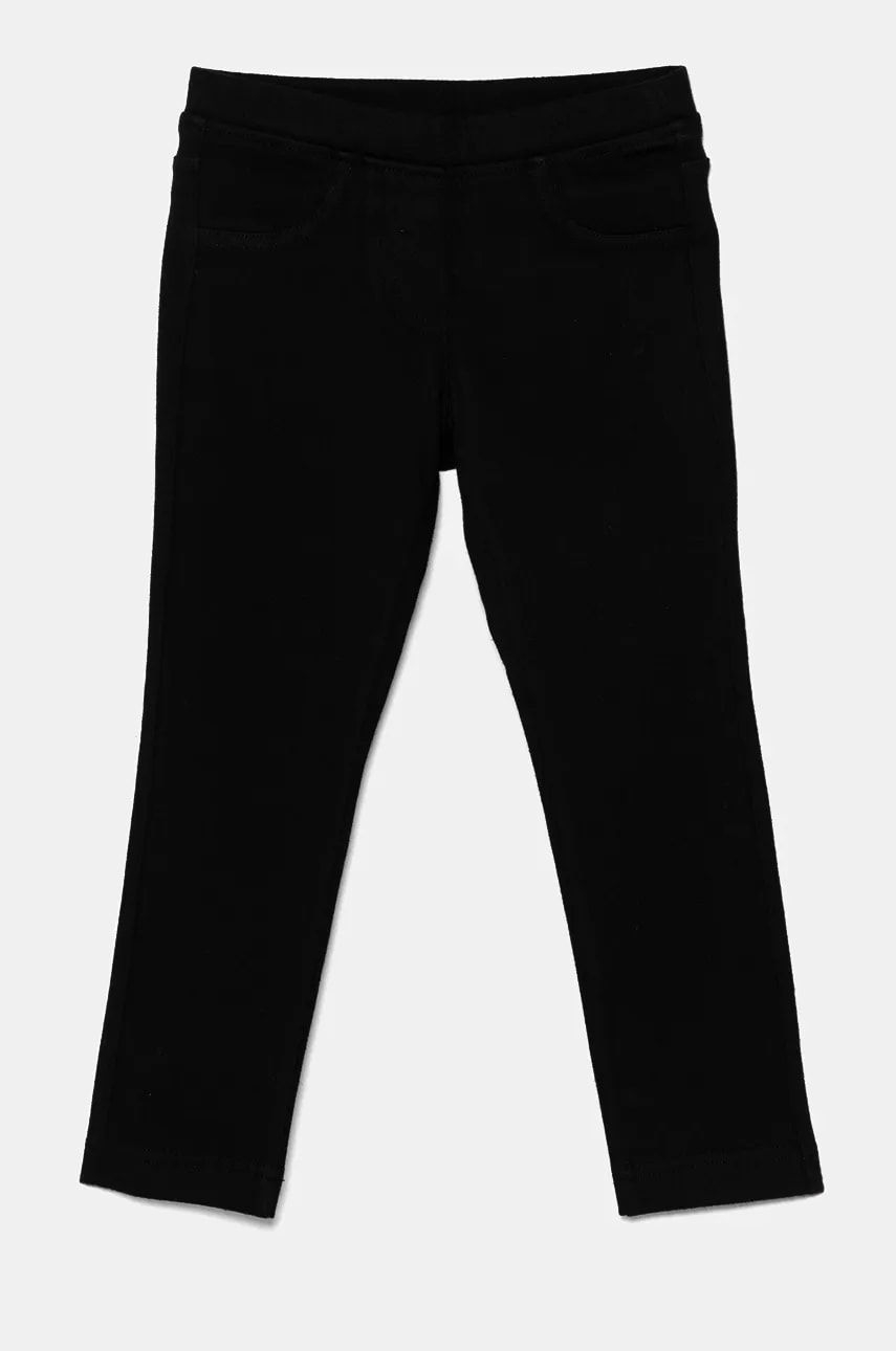 United Colors of Benetton leggins copii culoarea negru, neted, 4NBBGE00X