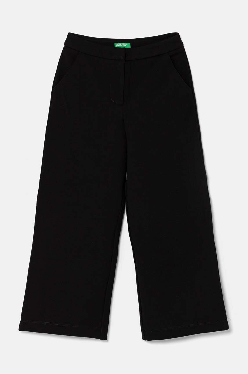 United Colors of Benetton pantaloni copii culoarea negru, neted, 4EOMCF017 United Colors of Benetton pantaloni copii culoarea negru, neted, 4EOMCF017
