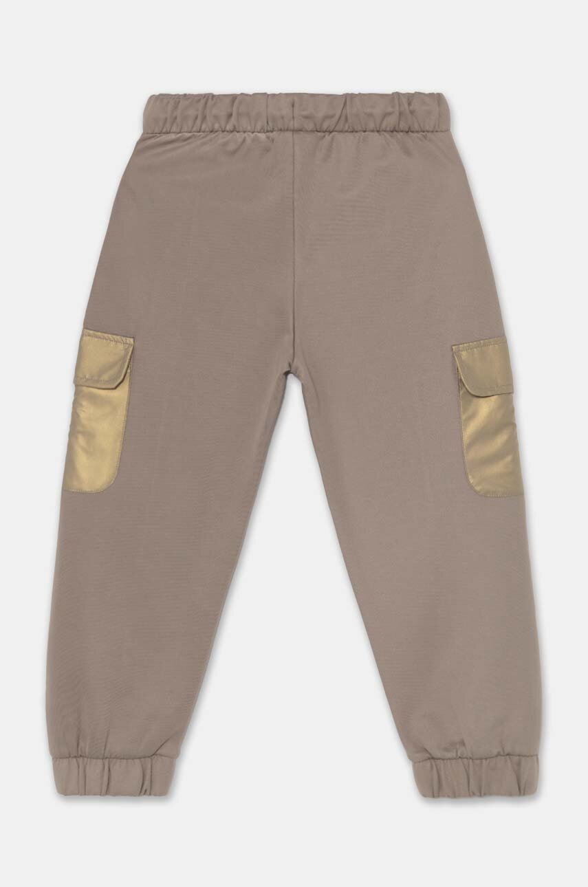 Детские спортивные штаны United Colors of Benetton цвет бежевый однотонные 34JZGF043