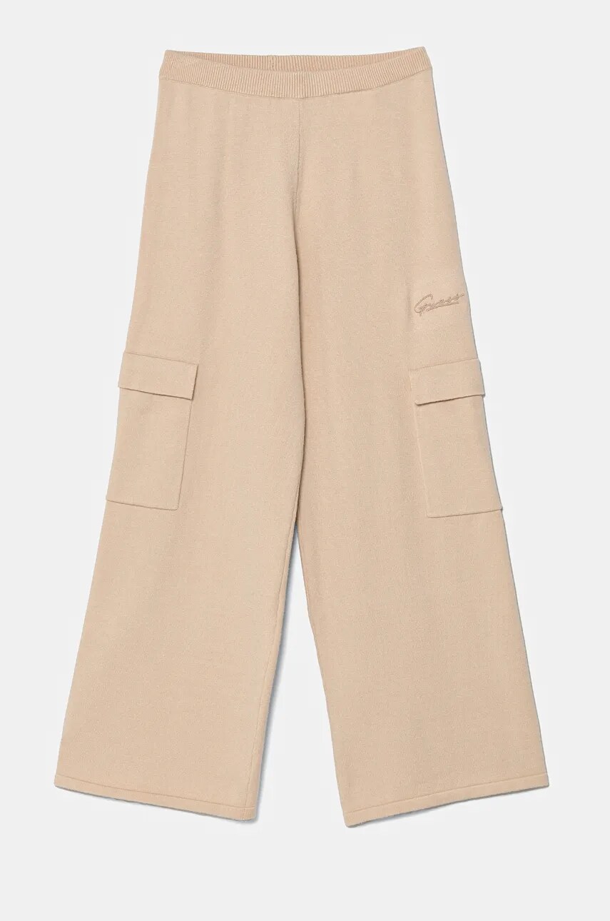 Levně Dětské tepláky Guess béžová barva, hladké, J4BB08 Z2V42