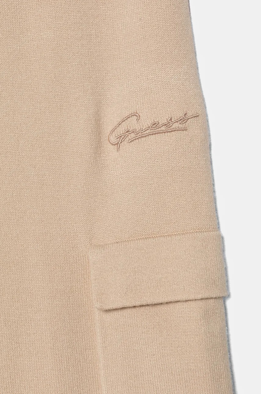 Дитячі спортивні штани Guess колір бежевий однотонні J4BB08 Z2V42
