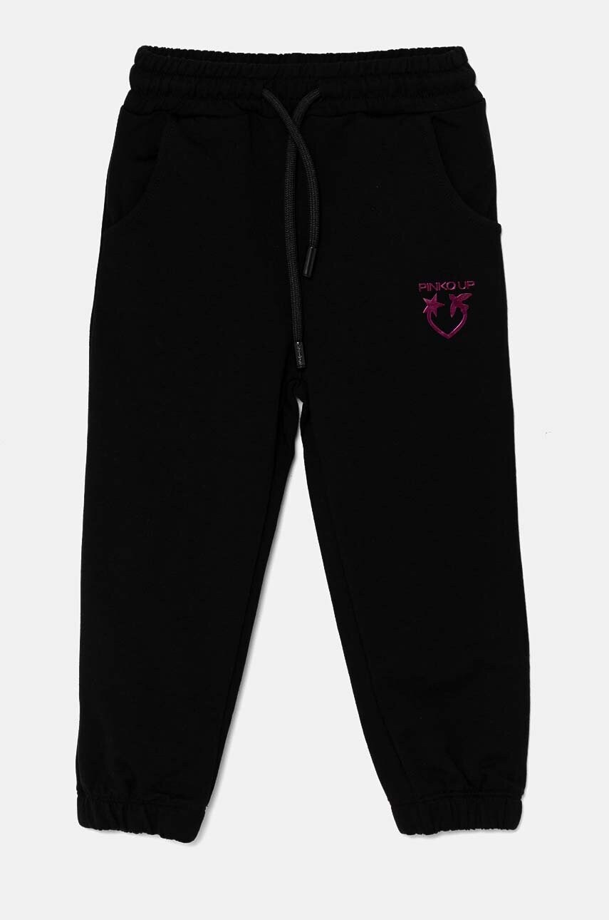 Levně Dětské tepláky Pinko Up černá barva, s aplikací, F4PIBGFP184