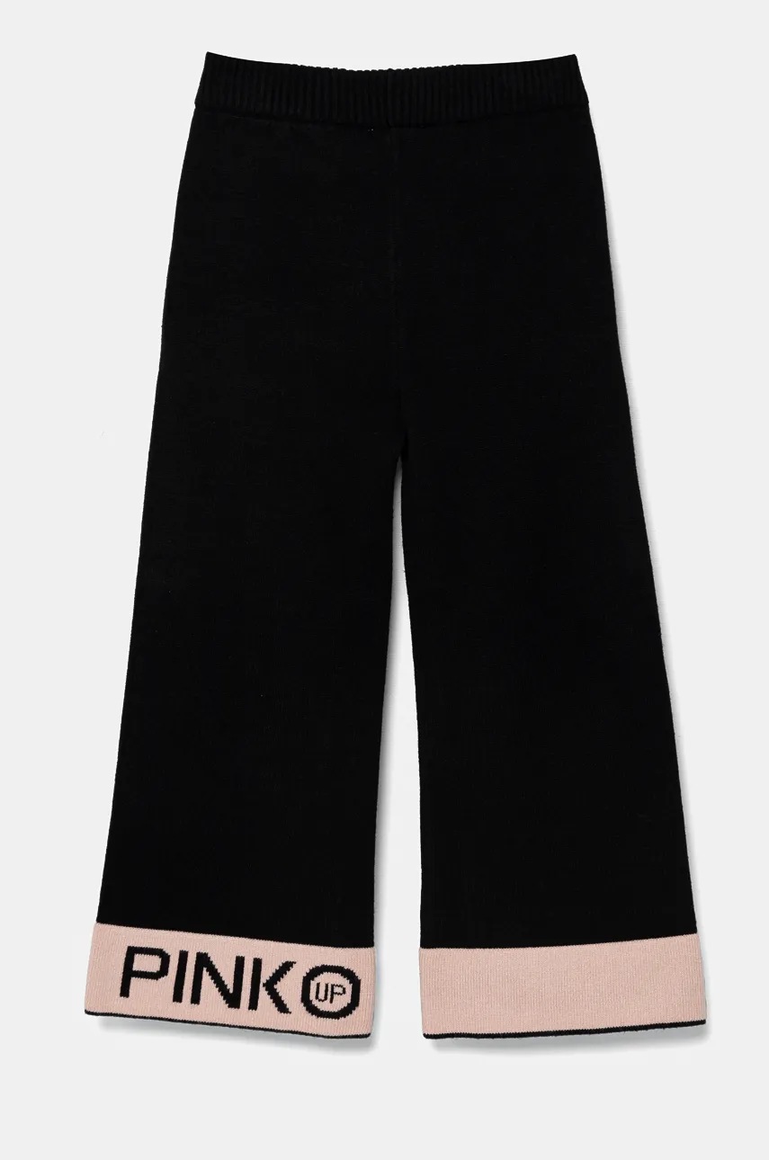 Детские брюки Pinko Up цвет чёрный с узором F4PIBGPA129 Детские брюки Pinko Up цвет чёрный с узором F4PIBGPA129