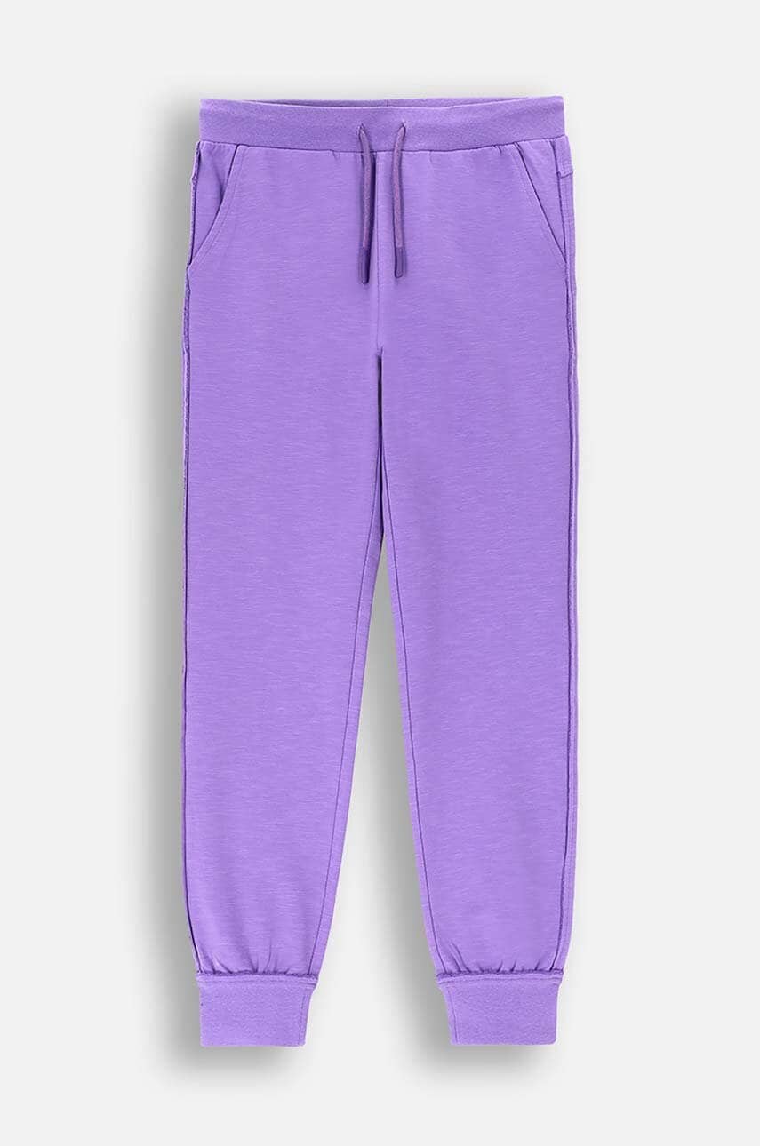 Coccodrillo pantaloni de trening pentru copii culoarea violet, neted, EVERYDAY GIRL