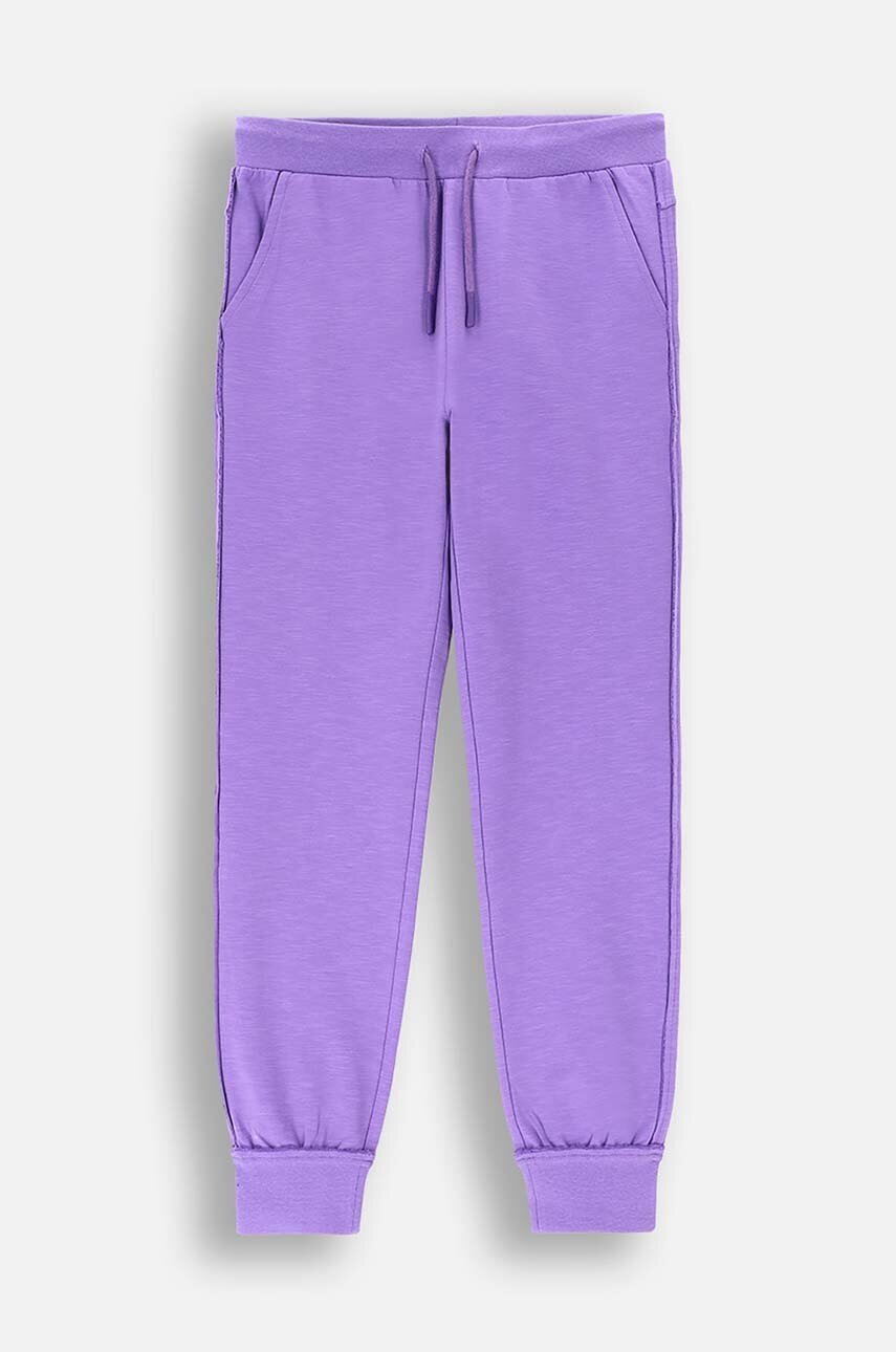 Coccodrillo pantaloni de trening pentru copii culoarea violet, neted, EVERYDAY GIRL