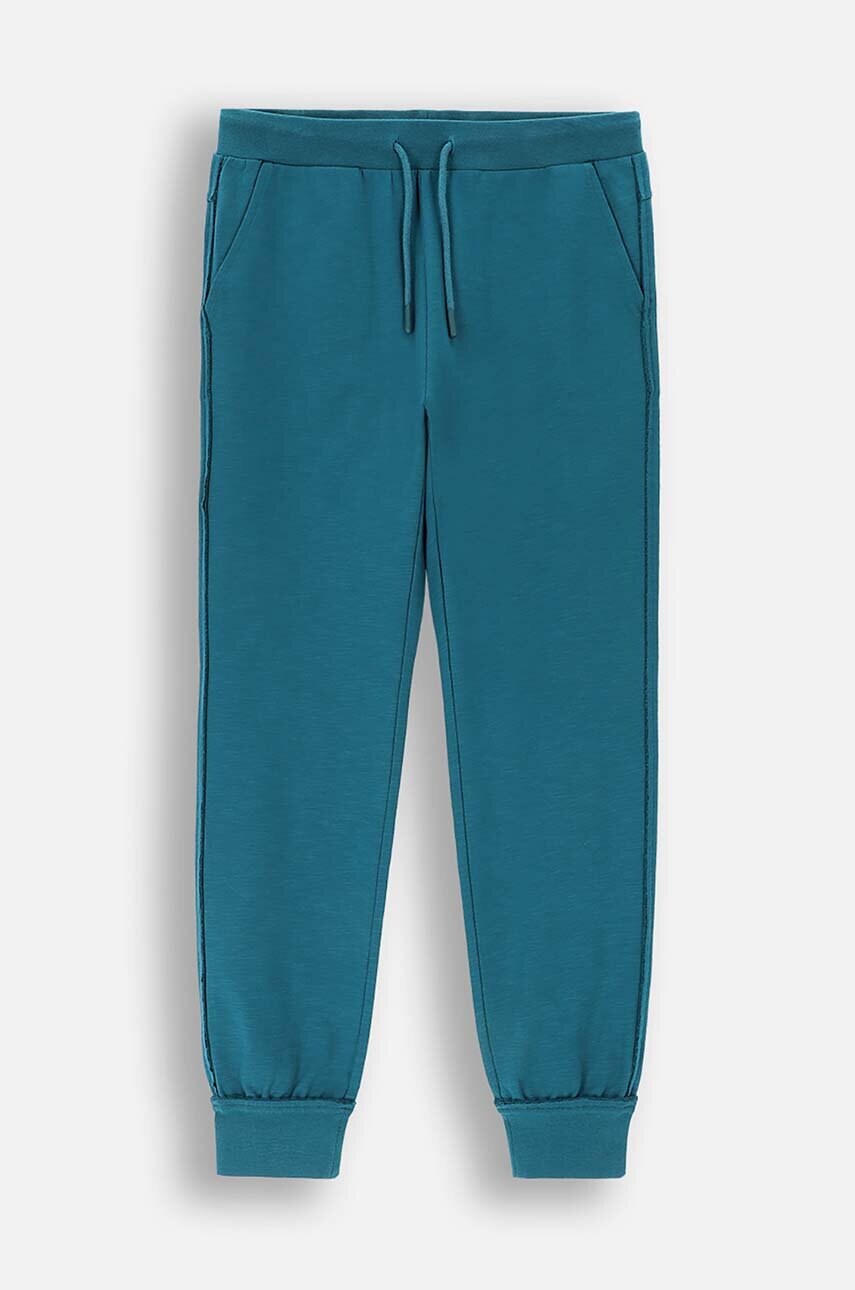 Coccodrillo pantaloni de trening pentru copii culoarea verde, neted, EVERYDAY GIRL