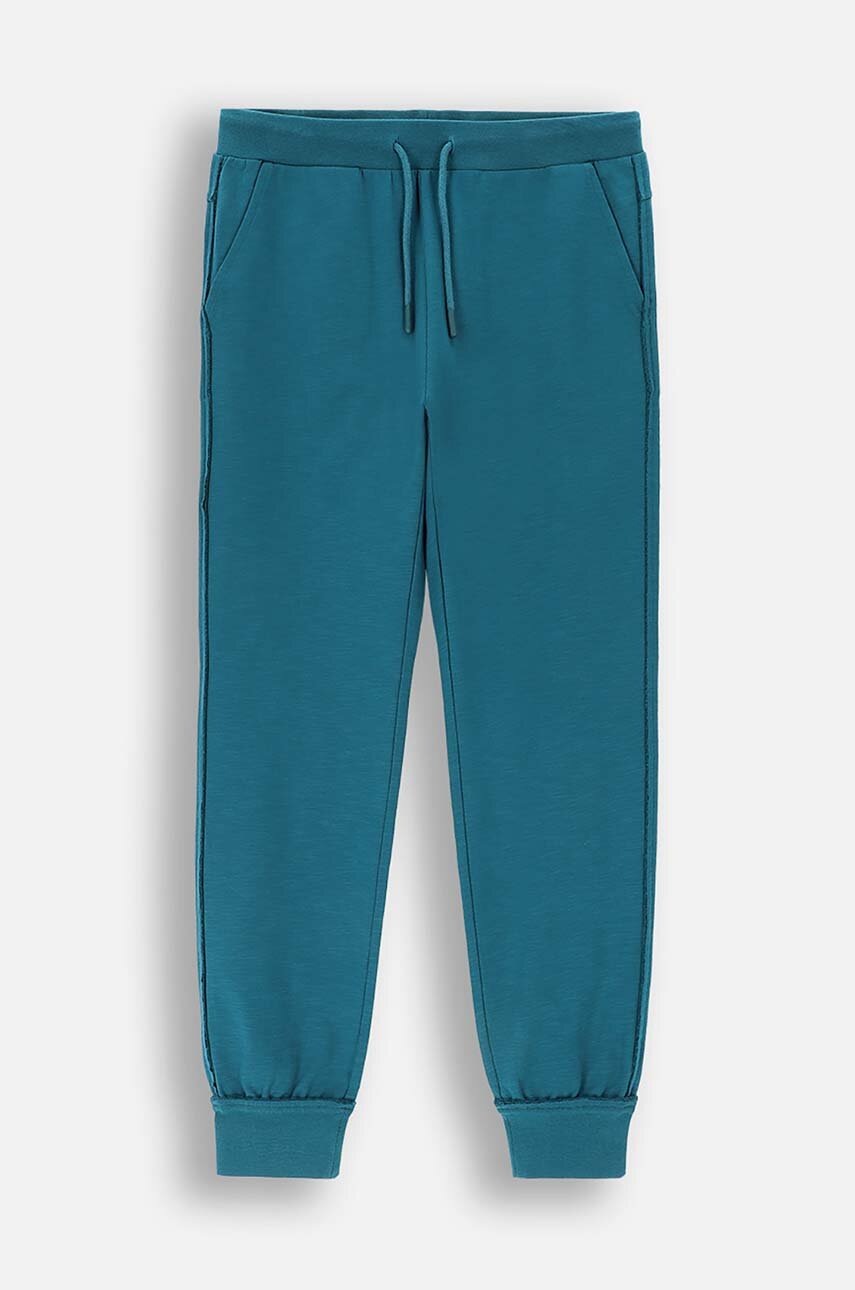 Coccodrillo pantaloni de trening pentru copii culoarea verde, neted, EVERYDAY GIRL