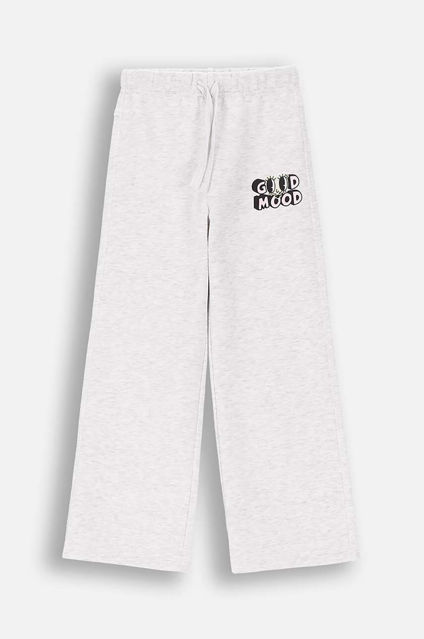 Детские спортивные штаны Coccodrillo цвет серый меланж CARTOONS GIRL KIDS
